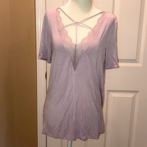 Criss-cross blouse w/ lace